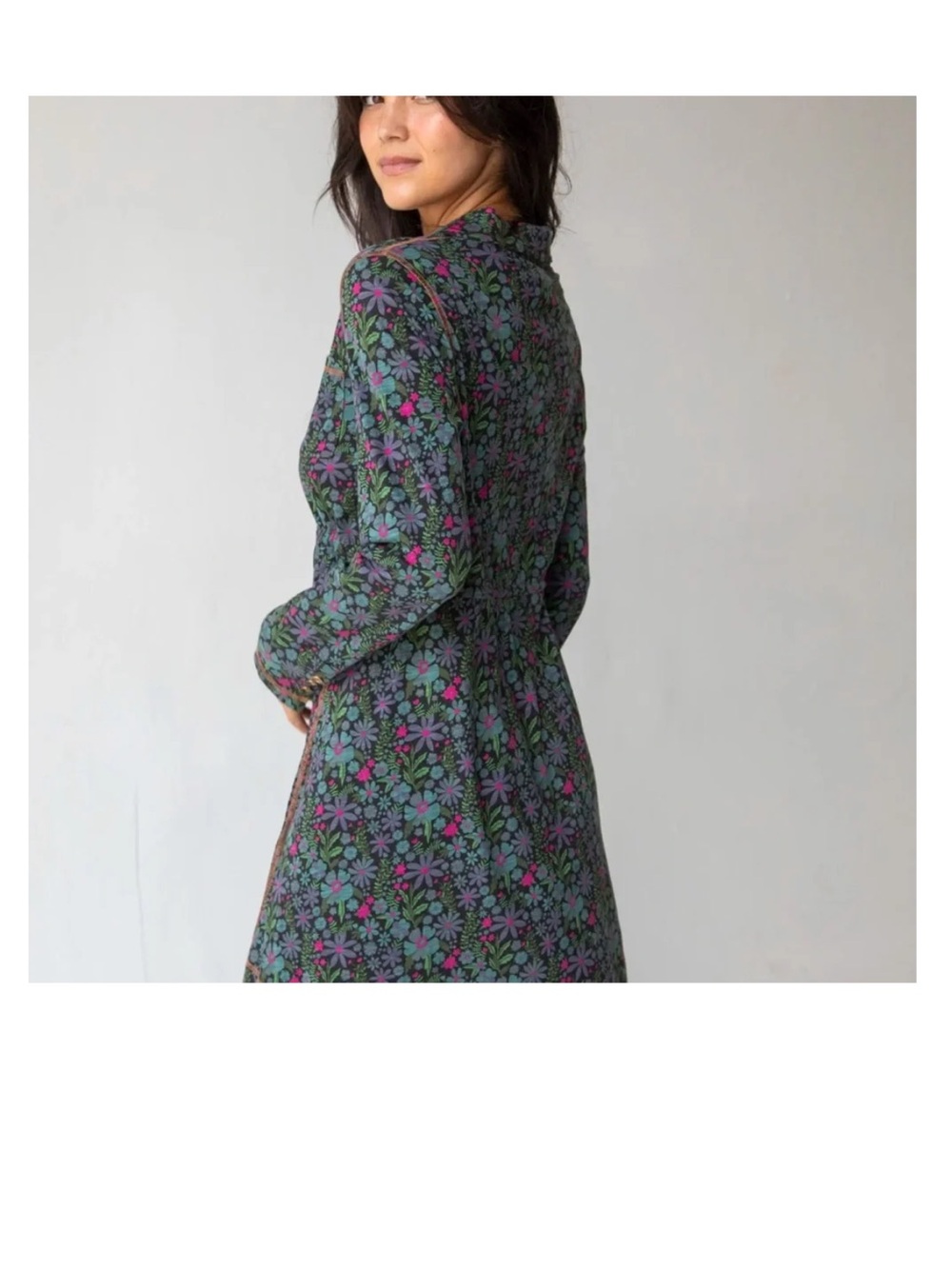 Natural Life Christa Knit Cotton Floral Mini Dress extra Small Button front NWT